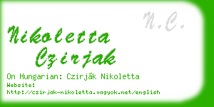 nikoletta czirjak business card